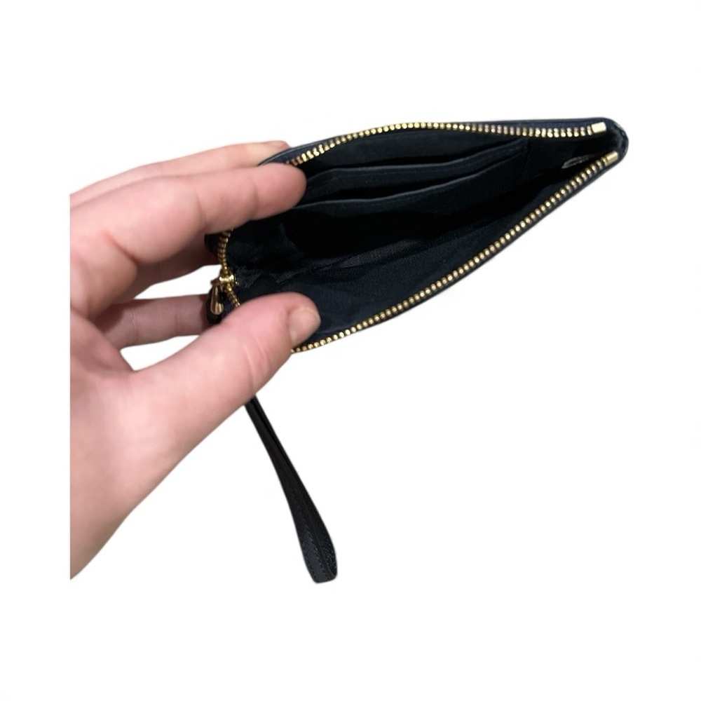 Coach Ebony black/blue Leather Wristlet - Picture 4 of 4